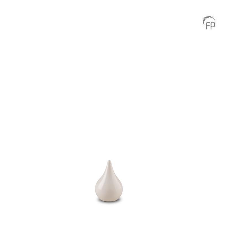 Keramische Mini Traan Urn 'Unica' Wit Keramische Mini Traan Urn 'Unica' Wit