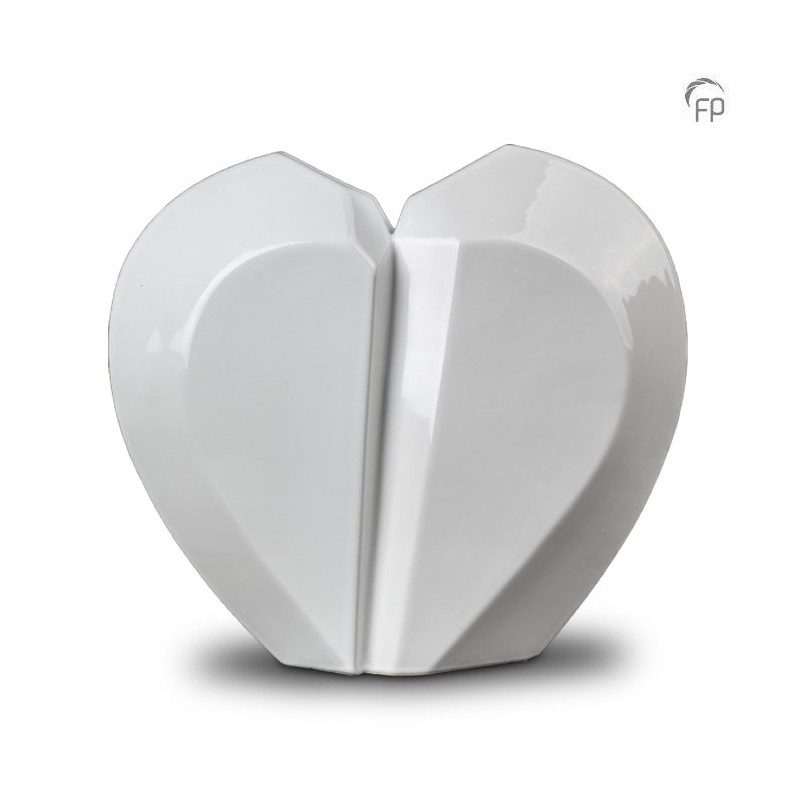 Grote Keramische Urn 'Mastaba' Wit Gebroken Hart Grote Keramische Urn 'Mastaba' Wit Gebroken Hart