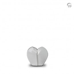 Keramische Mini Urn 'Mastaba' Wit Gebroken Hart