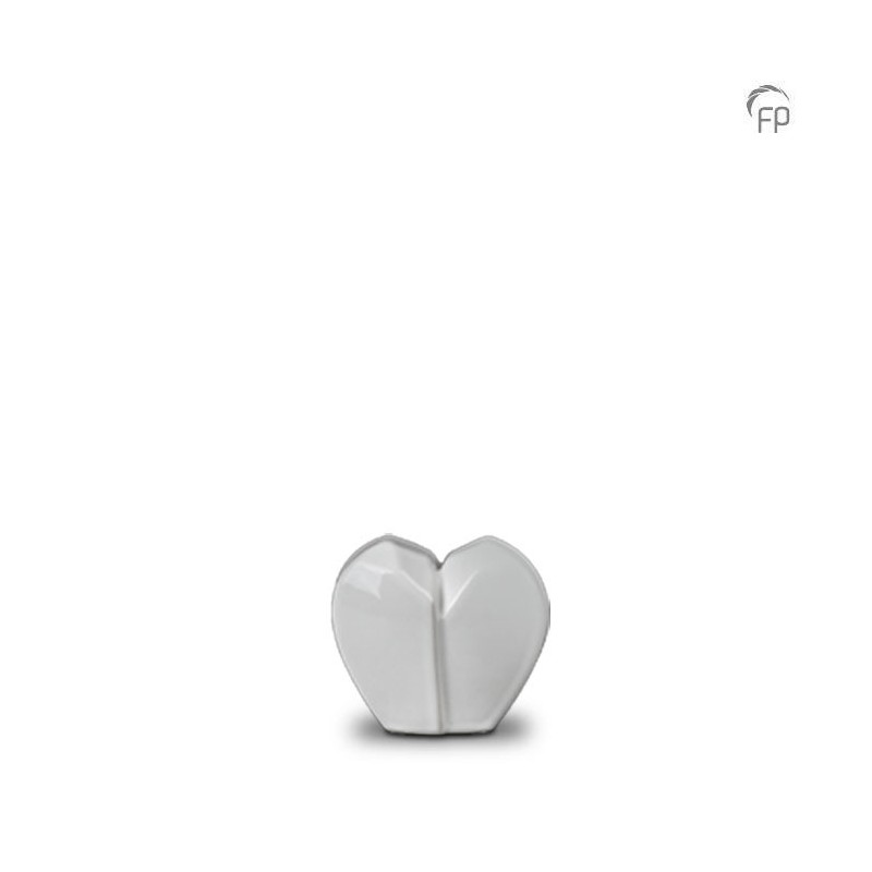 Keramische Mini Urn 'Mastaba' Wit Gebroken Hart Keramische Mini Urn 'Mastaba' Wit Gebroken Hart