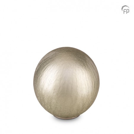 Grote Glazen Urn Bohemian Memory Crystal Zilverkleurig Craquelé