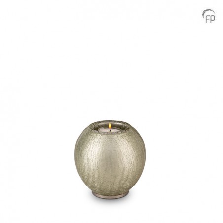 Glazen Kaarsenhouder Bohemian Memory Crystal Zilverkleurig Craquelé