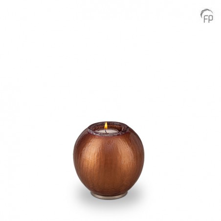 Glazen Kaarsenhouder Bohemian Memory Crystal Bronskleurig Craquelé