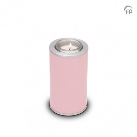 Kleine Messing Kaarsenhouder roze