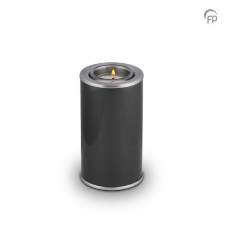 Kleine Messing Kaarsenhouder antraciet grijs