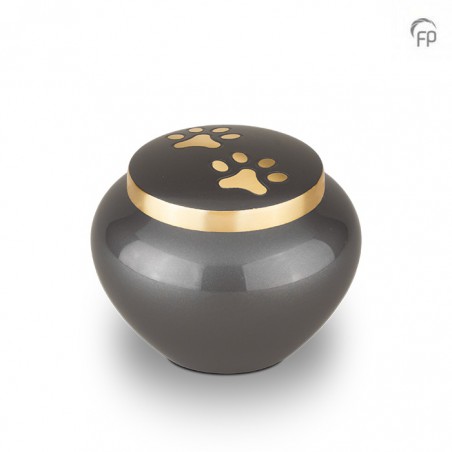 Kleine Metalen Dierenurn 'Pootjes' Antraciet