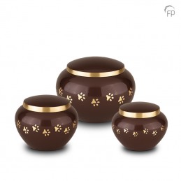 Medium Metalen Dierenurn 'Pootjes' Bruin