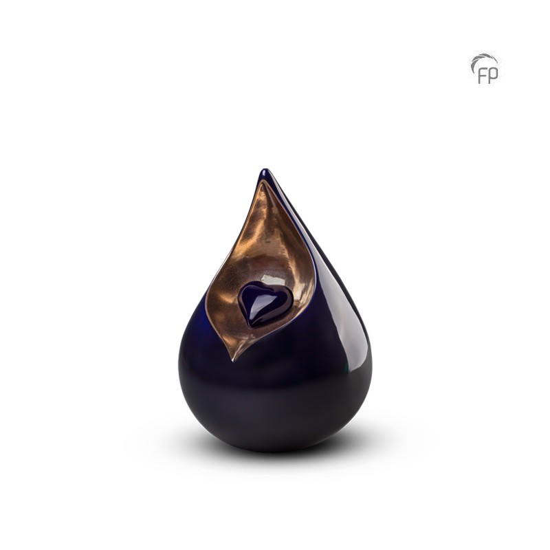 Kleine Keramische Urn 'Celest' Hart Donkerblauw Kleine Keramische Urn 'Celest' Hart Donkerblauw