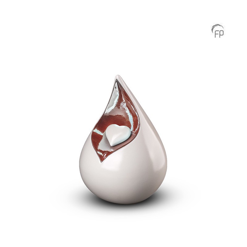 Kleine Keramische Urn 'Celest' Hart Wit Kleine Keramische Urn 'Celest' Hart Wit
