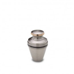 Metalen Mini Urn met Goudkleurige en Zwarte banden