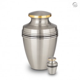 Metalen Mini Urn met Goudkleurige en Zwarte banden