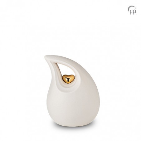 Kleine Keramische Urn Witte Traan