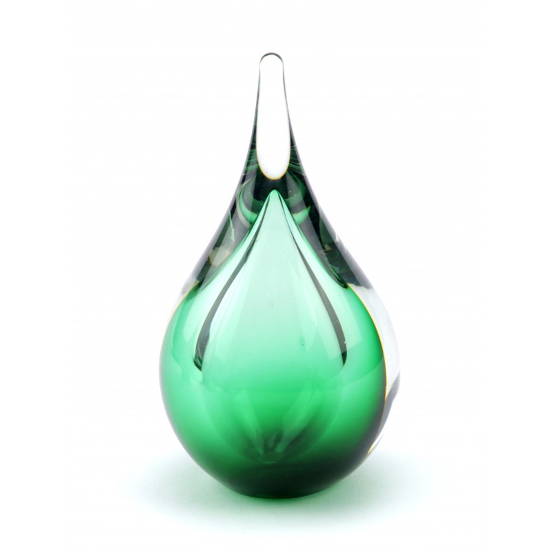 Glazen Memorie Urn 'Druppel Small Groen' Glazen Memorie Urn 'Druppel Small Groen'