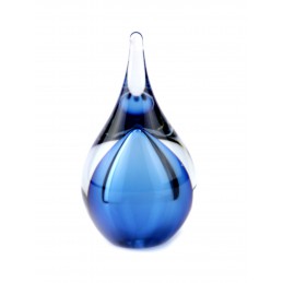 Glazen Memorie Urn Druppel Small Lichtblauw