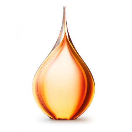 Glazen Memorie Urn Druppel Medium Roze/Goudkleur