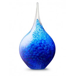 Glazen Memorie Urn Druppel Medium Opaque Blauw