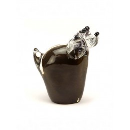 Glazen Memorie Urn Hond Bruin Staand