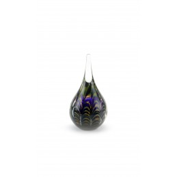 Glazen Memorie Urn 'Ripple Dark'