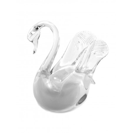 Glazen Memorie Urn Zwaantje Wit