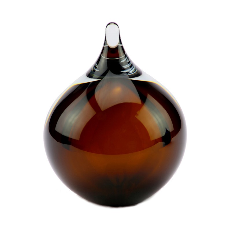 Glazen Memorie Urn 'Bubble Cognac'