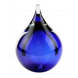 Glazen Memorie Urn 'Bubble Blauw'