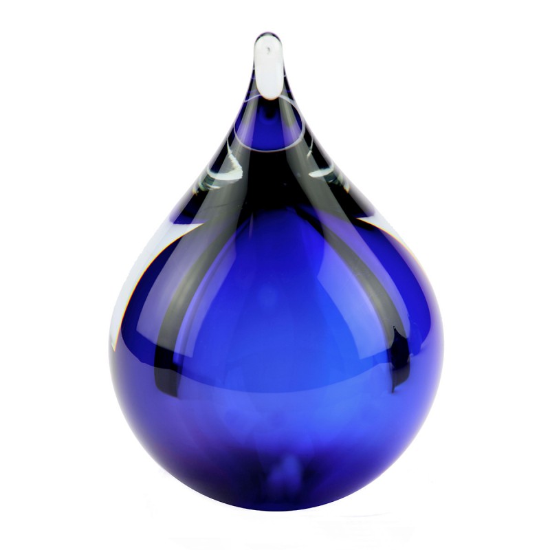 Glazen Memorie Urn 'Bubble Blauw'