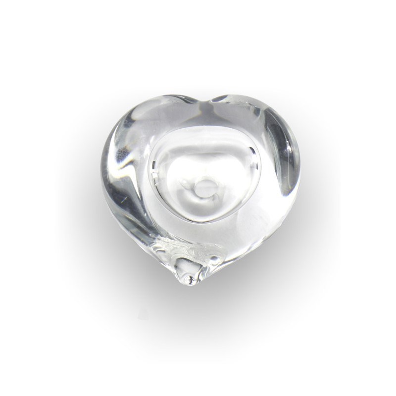 Glazen Memorie Knuffelkeitje 'Pebble Heart Transparant' Glazen Memorie Knuffelkeitje 'Pebble Heart Transparant'
