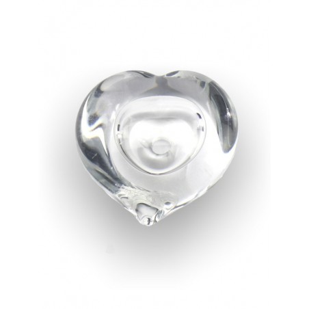 Glazen Memorie Knuffelkeitje Pebble Heart Transparant