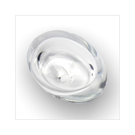 Glazen Memorie Knuffelkeitje 'Pebble Oval Transparant'