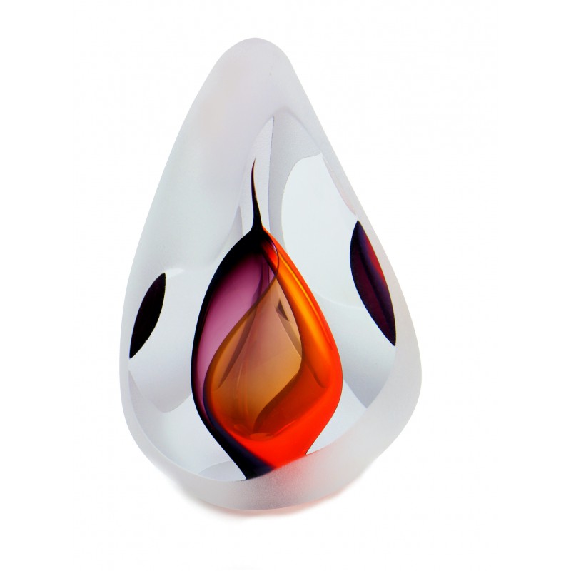 Glazen Premium Traan Urn Reflection Rood