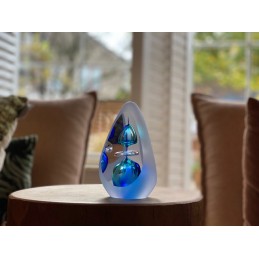 Grote Glazen Premium Traan Urn 'Orion Big Blauw'
