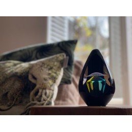 Glazen Premium Traan Urn Pandora Geel Groen