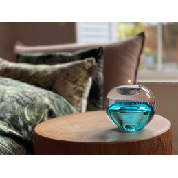 Glazen Premium Kaarsenhouder 'Tealight Tiffany Blauw'