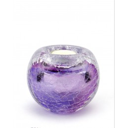 Glazen Premium Kaarsenhouder Tealight Krakele Lila
