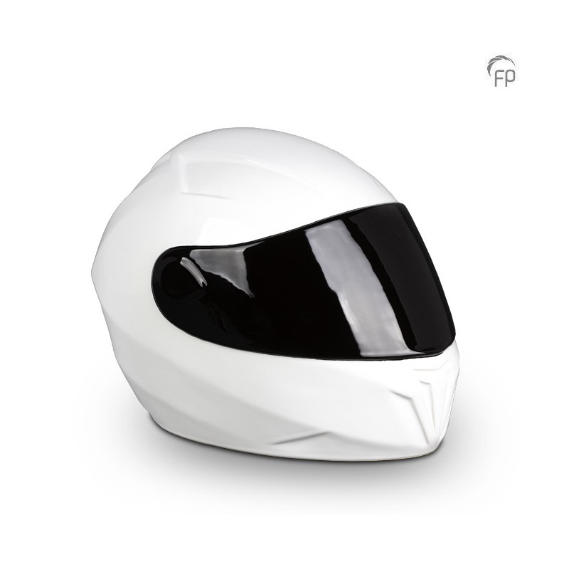 Grote Keramische Urn 'Motorhelm' Wit Grote Keramische Urn 'Motorhelm' Wit