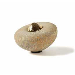 Keramische Balance Urn 'Disk Klein' Zonnegeel
