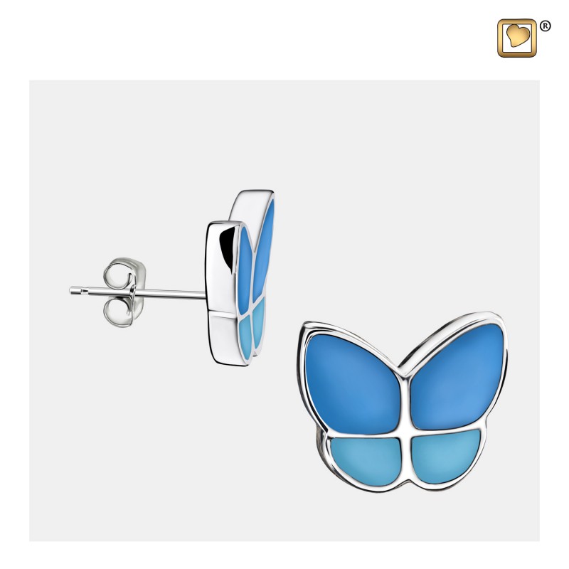 Oorbellen 'Butterfly' Blauw