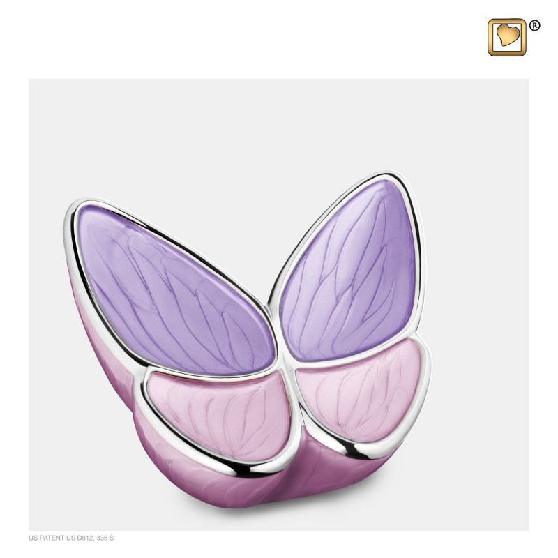 Middel Messing Urn roze 'Butterfly'