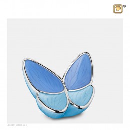 Messing Mini Urn blauw 'Butterfly'