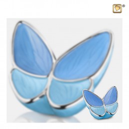 Messing Mini Urn blauw 'Butterfly'