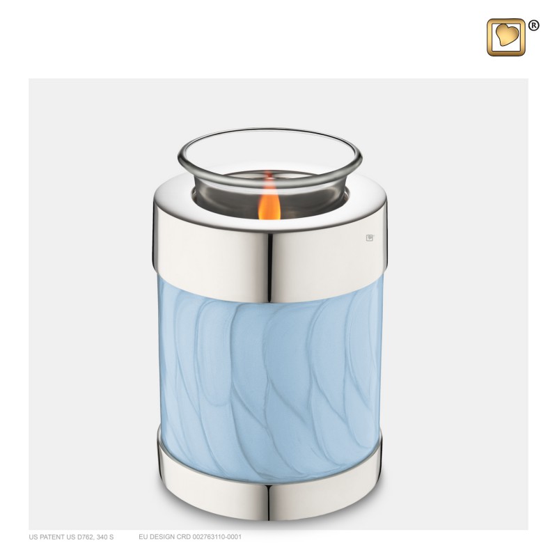 Kleine Messing Kaarsenhouder Blauw LoveUrn Kleine Messing Kaarsenhouder Blauw LoveUrn