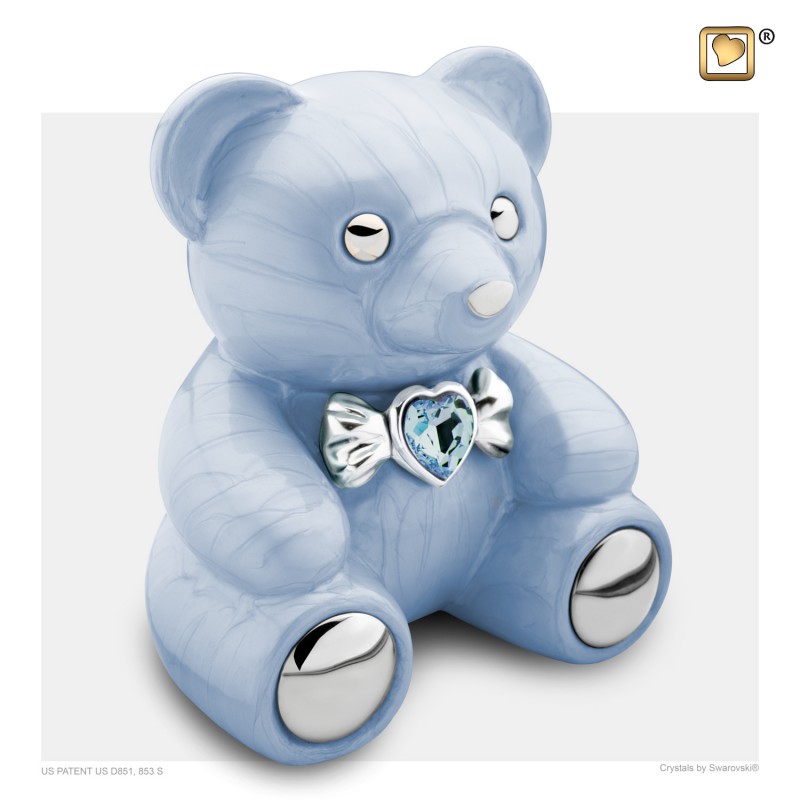 Messing Urn blauw 'Cuddle Bear' Messing Urn blauw 'Cuddle Bear'