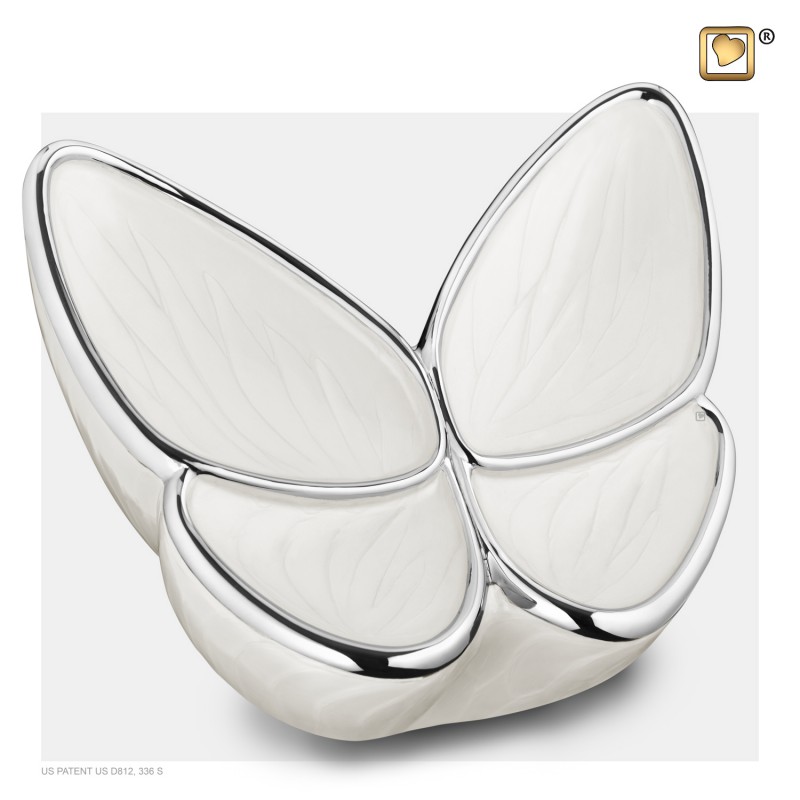 Grote Messing Urn wit 'Butterfly' Grote Messing Urn wit 'Butterfly'