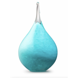 Glazen Memorie Urn Druppel Small Turquoise