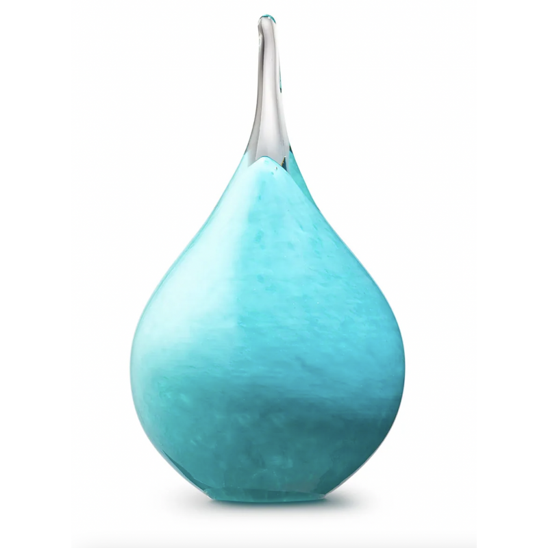Glazen Memorie Urn 'Druppel Small Turquoise' Glazen Memorie Urn 'Druppel Small Turquoise'