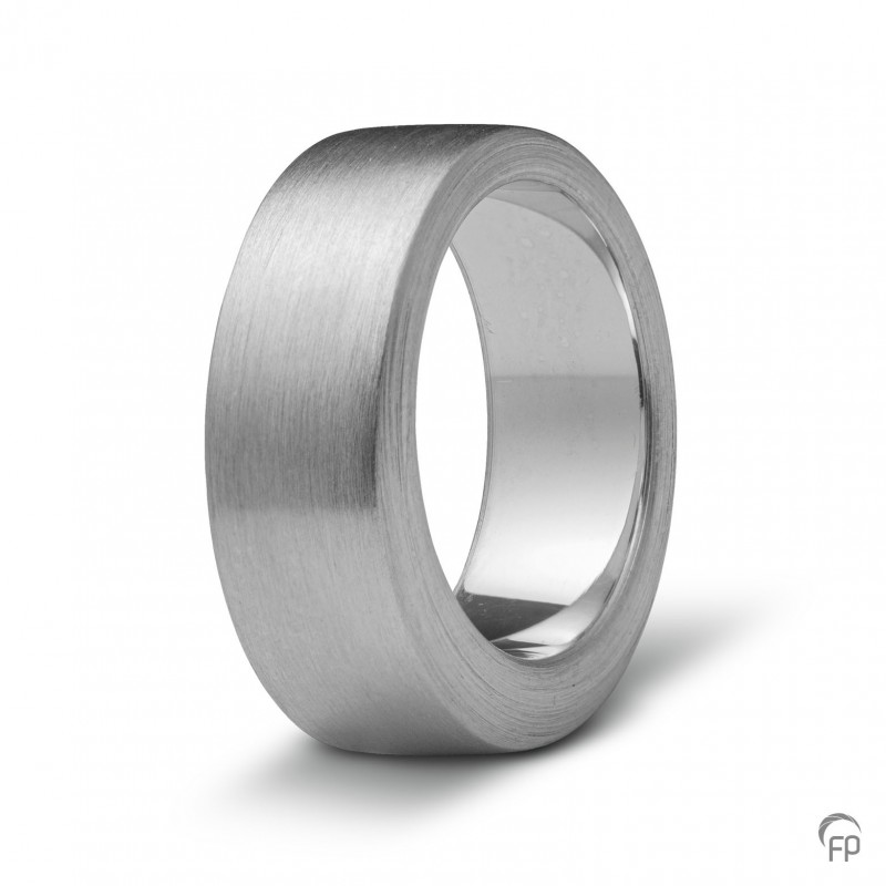 Zilveren Ring: Mat (8 mm breed)