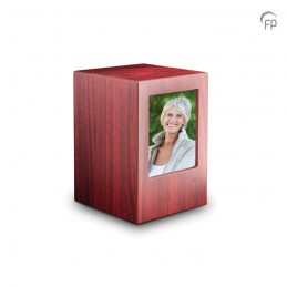 Grote MDF Houten Urn Roodbruin met Foto