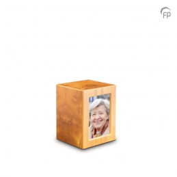 Middelgrote MDF Houten Urn Lichtbruin met Foto