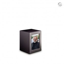 Middelgrote MDF Houten Urn Antraciet met Foto