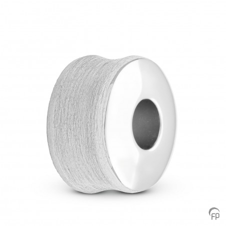 Zilveren Memorial Bead Asbedel Elips